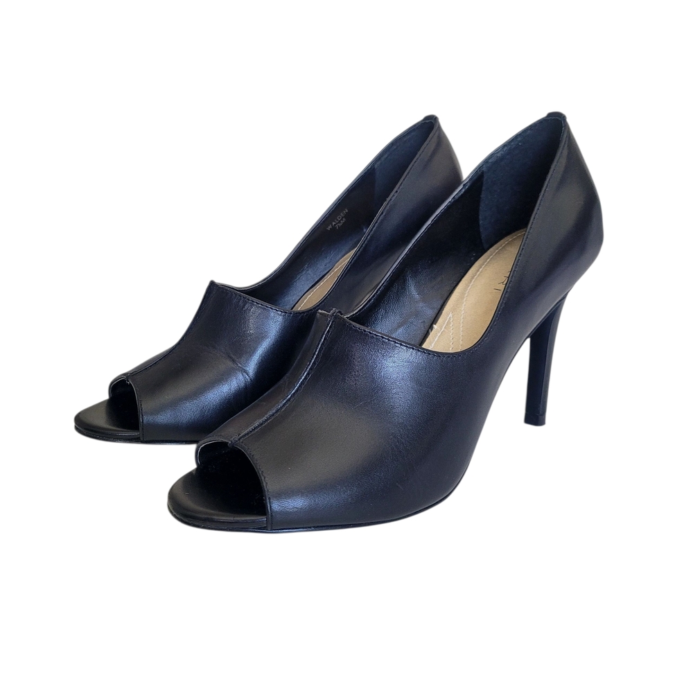 Tahari Walden Black Peep-Toe Heels Women's Size 7.5